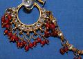 Nose Pin, Golden ZC Beadwork Nath Indian Nose Jewelry