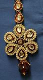 Traditional Design Maang Tikka Golden w/ Stone Work #3519
