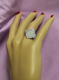 Finger Ring in Diamond Shape in Silver Tone #3580
