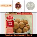 Bikaji Besan Ladoo (12 Oz / 400g) - Rakhi / Diwali Gift Hamper