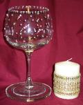 Glass Candle Goblet Studded Fine Crystals