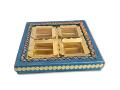 Empty DryFruit Boxes in Square Shape - 4 Compartment (200Gms) - 9 x 9"