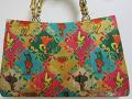 Traditional Handbag, Multi-colored Silk Finish Purse Clutch 