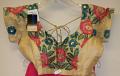 Beige Stitched blouse with golden zari #3975 Beige Stitched blouse with golden zari #3975