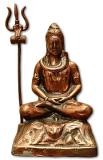 Artistic Black Metal Statue of Shankarji in Meditation Pose w/ Trishul 22"