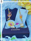 Precious Zardosi Bhaiya Bhabhi Rakhi Set w/ Roli,Chaval,Chocolate & Card 