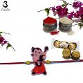 Adorable Chota Bheem Kids Rakhi W/ Handpicked Materials  + Roli & Chaval
