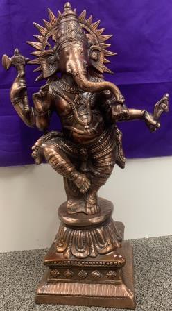 Artistic Black Metal Large Statue of Dancing Ganesha 24" Artistic Black Metal Large Statue of Dancing Ganesha 24"