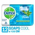 Dettol Cool Soap w/ Crispy Menthol for Healthy Skin 120g Each - Pack of 12