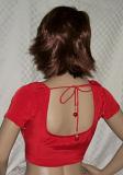 Crepe Choli Blouse for Sarees or Lehenga - Red #4874