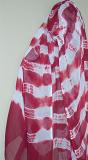 Scarf Red White Georgette Tie Dye Chunni Dupatta Shieno Sarees #430