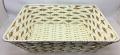 Rectangle Woven Off White & Gold Wicker Basket 3 Pcs Rectangle Woven Off White & Gold Wicker Basket 3 Pcs