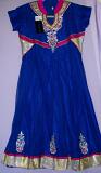 Blue Anarkali Churidar w/ Silver Detail for Girls 4 to 12 Years #4337