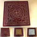 Wooden Sankheda Bajot Chowki w/ Traditional Design Pattern 16" X 16" Wooden Sankheda Bajot Chowki w/ Traditional Design Pattern 16" X 16"