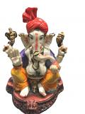 Beautiful Pagdi Ganesh Statue 8" Tall x 6" Wide (Idol)