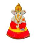 Beautiful n Colorful Fiber Medium Ganesh Statue - 6" # 44