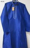 Plain Threadwork Blue Tussur Kurta Pajama Set Size Small 36 #4581152