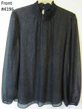 Ann Taylor Black Shimmer Georgette L Size Blouse Kurti
