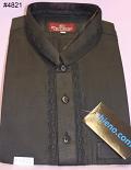 Men's Black Cotton Blend Embroidered Salwar Kameez Large