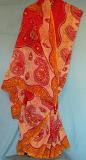 Festive Red Beige Georgette Party Wear Kairi Printed Sari