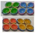 36 Sets / 144 Pc Wholesale Colorful Fancy Decorative Clay Diwali Diya 36 Sets / 144 Pc Wholesale Colorful Fancy Decorative Clay Diwali Diya