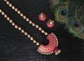 Red Gold Terracotta Necklace Set with Matching Jhumkas!!! Red Gold Terracotta Necklace Set with Matching Jhumkas!!!