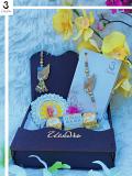 Lustrous Resham Bhaiya Bhabhi Rakhi Set w/ Roli,Chaval,Chocolate & Card