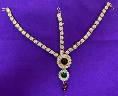 Fancy Head Jewelry, Traditional Stone Work Golden Matha Patti # 5 Fancy Head Jewelry, Traditional Stone Work Golden Matha Patti # 5