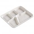 Disposable Thali w/ 5 Compartments, Dinner Party Plates / Tray - 200 Pcs