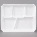 Compartment Thali w/ 5 Sections, 50 Pcs Disposable Plastic Plates