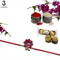 Adorable Ganesh ji Kids Rakhi W/ Handpicked Materials  + Roli & Chaval 