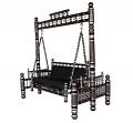 HandCrafted Classic Wooden Sankheda Jhula for Home in Black / Gold