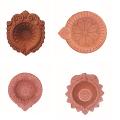 144 Pcs Artistic Assorted Traditional Design Earthen Clay Diwali Diya