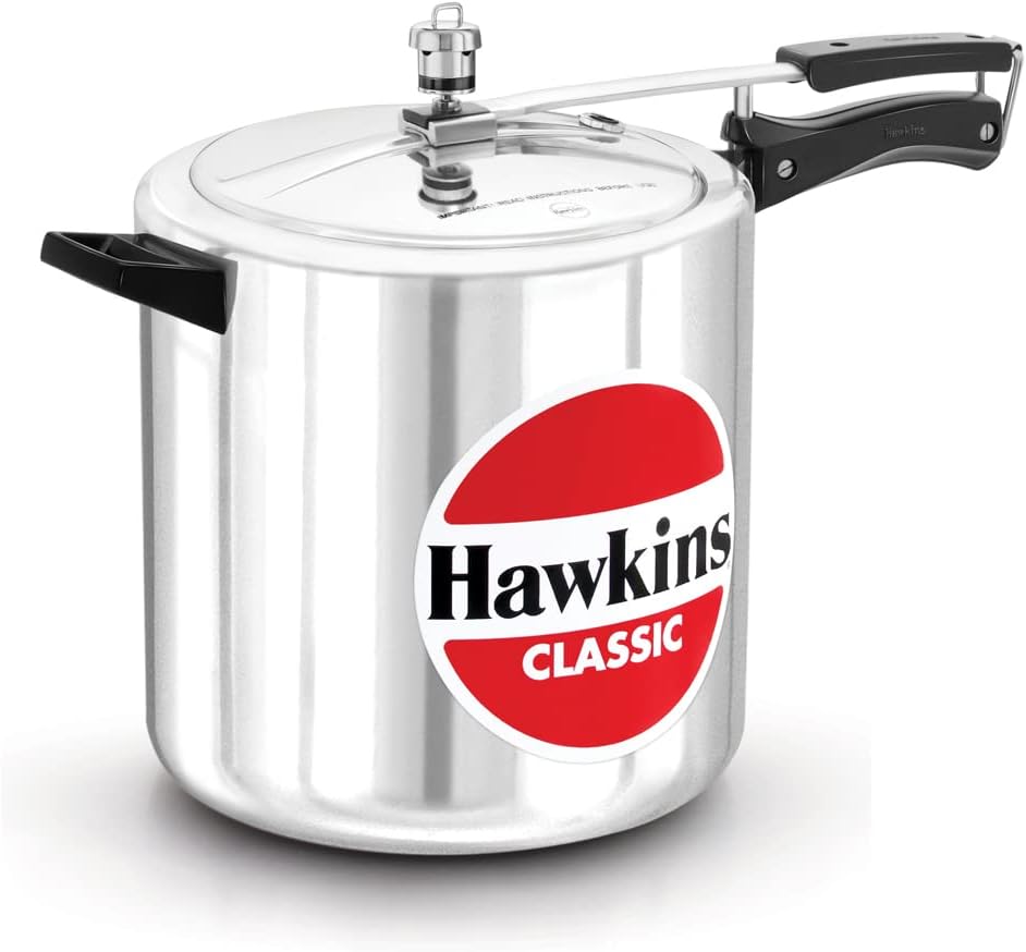 Hawkins Classic 12 L Aluminum Pressure Cooker, Medium, Silver, 12-Liter Hawkins Classic 12 L Aluminum Pressure Cooker, Medium, Silver, 12-Liter