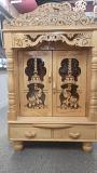Traditional Design Carving  Sevan Wood Mandir Temple w/ Doors - 18" Wide