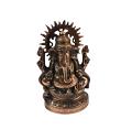 Artistic Beautiful Carved Black Metal Ganesha Statue - 15.5 Inch