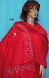 Winter Wear Shawl, Pashmina Angora Kashmiri Red or Ivory Shawl Stole #5361