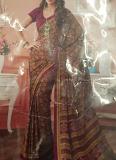 Traditional Party Wear Magenta Silk Finish Printed Saree 