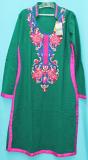 Embroidered Green Kurta Kameez Tunic for Women (L40) #5524