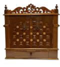 Beautifully Carved Wooden Mandir W/Brass Fitted Doors - 24" Wide