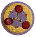 10.5" Purple Puja Thali Embellished w/ Hand Decoration