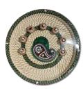 Beautiful Green Aarti Thali with Cream Base - 10.75"