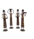 Set of 4 Rural Indian Girls Carrying Baskets Showpieces in Rot Iron