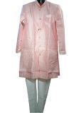 Traditional Indian Sherwani for Men - Light Pink W/White Pajama (S - 3XL)