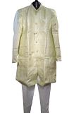 Traditional Indian Design Sherwani for Men - Cream W/White Pajama (S - 3XL)