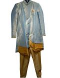 Traditional Indian Sherwani for Men - Solid Light Blue (S to 3XL)