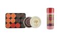 Wooden Carrom Coins Set, Striker & Boric Powder for Carrom Board Value Pack