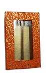 Fancy Design Sweets Boxes in Golden Orange W/ Window - 250 & 500 Gms