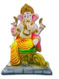 Beautiful n Colorful Fiber Ganesh Statue - 11.5" # 6 Beautiful n Colorful Fiber Ganesh Statue - 11.5" # 6