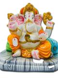Beautiful n Colorful Fiber Ganesh Statue - 12" # 11